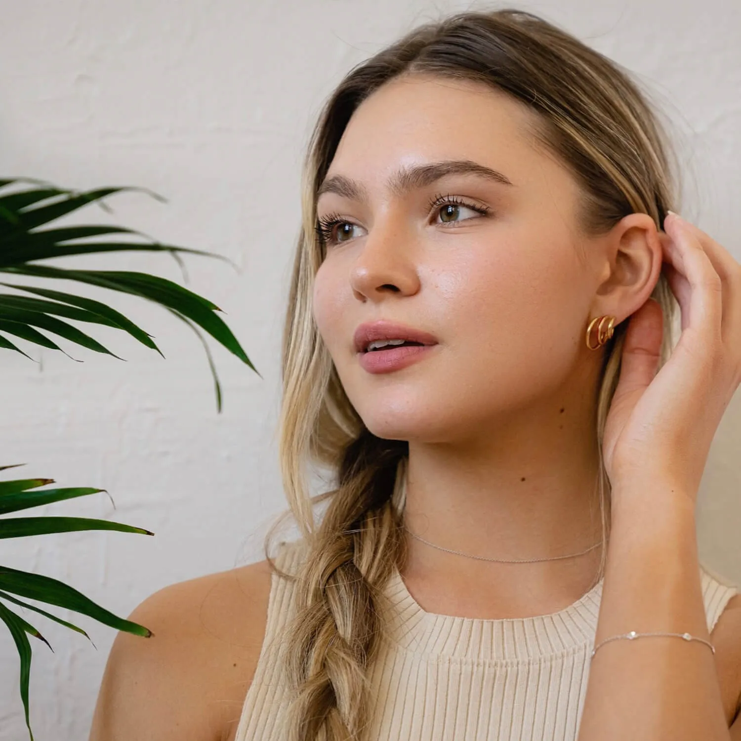 Enamel Triple Hoop Earrings