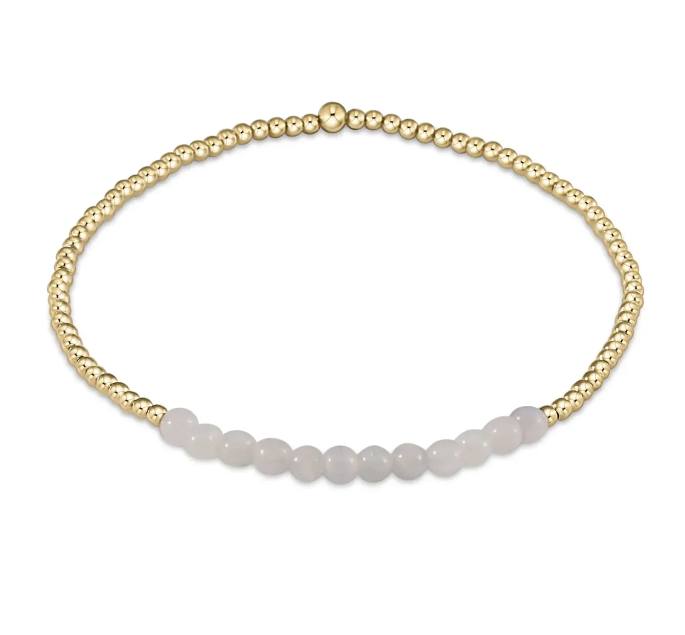 enewton: Gold Bliss 2mm Bead Bracelet - Moonstone