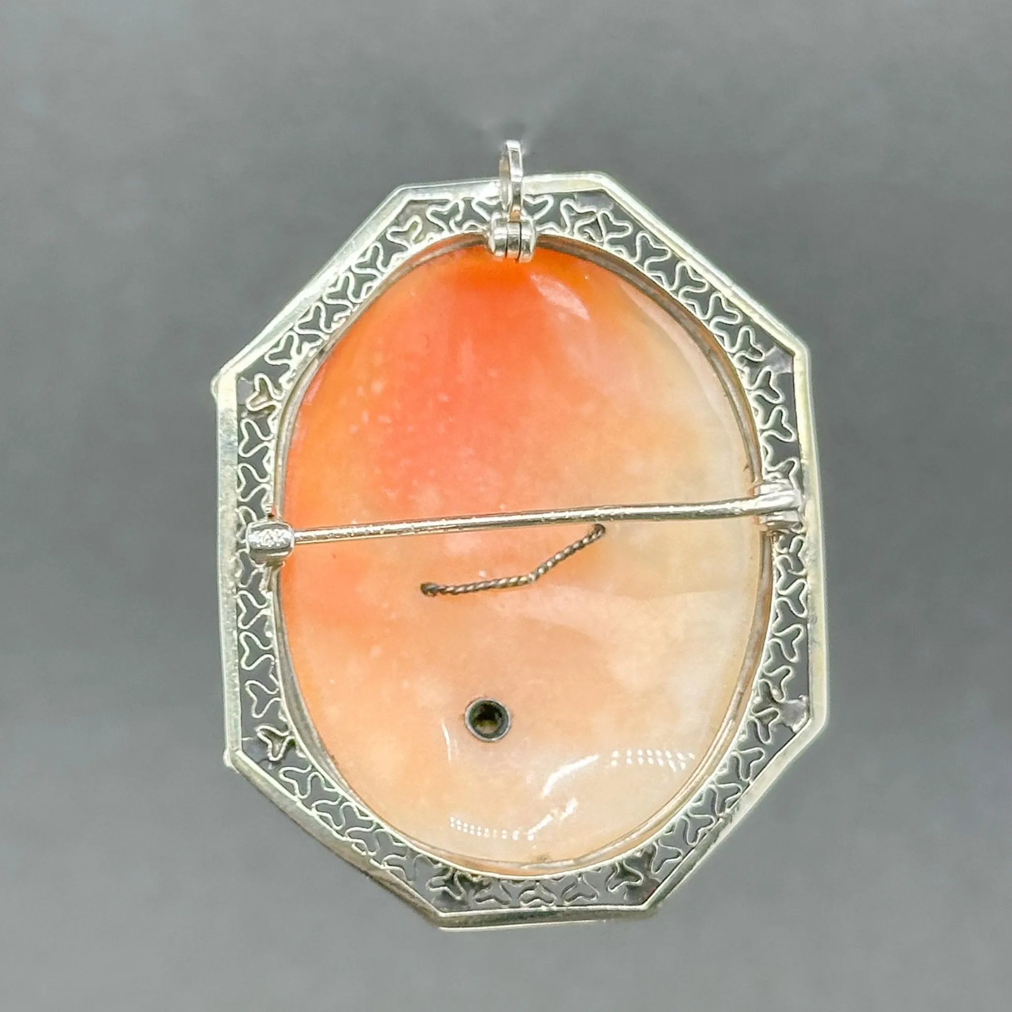 Estate 10K Y Gold Cameo w. Diamond Pendant/Pin