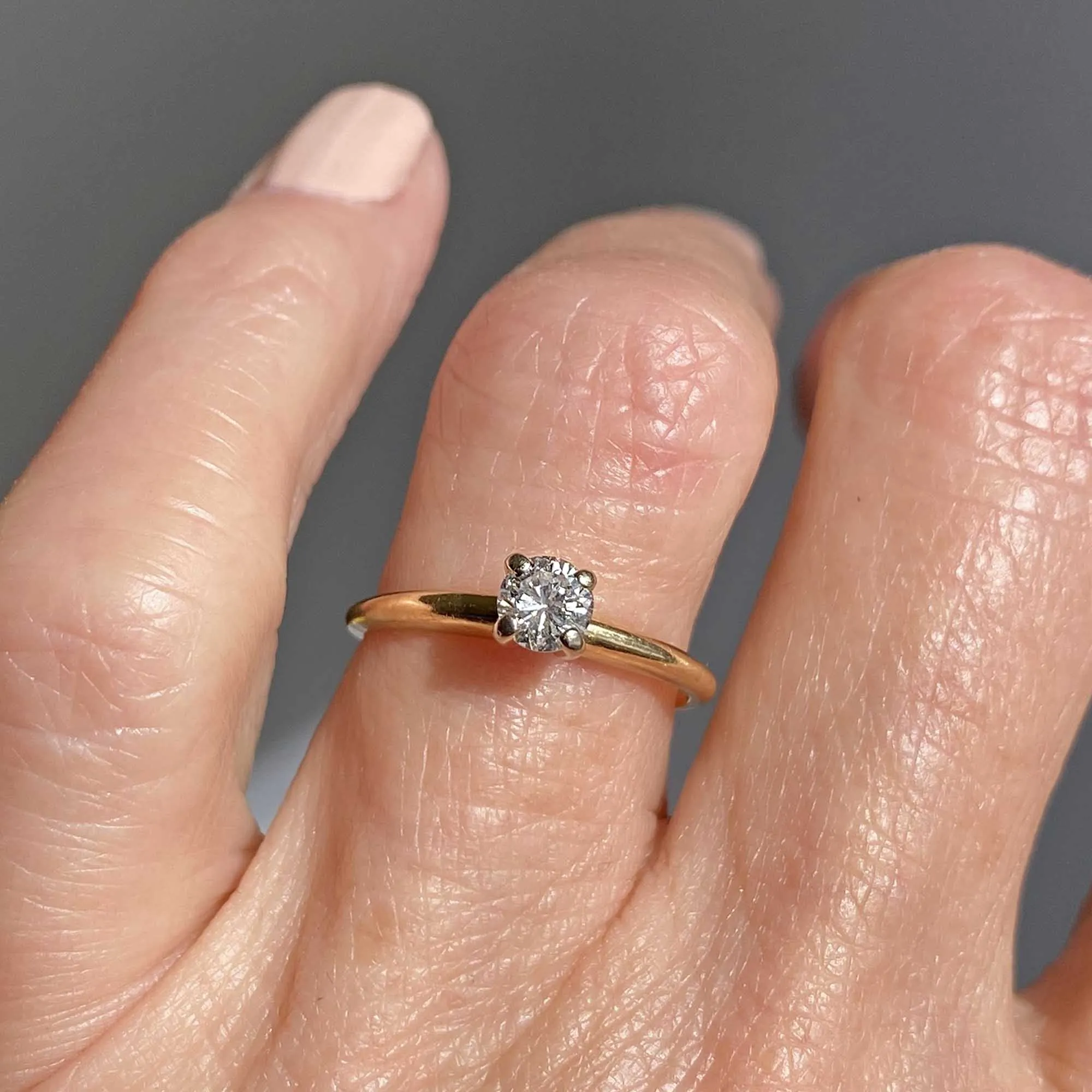 Estate 14K Gold Solitaire Diamond Engagement Ring