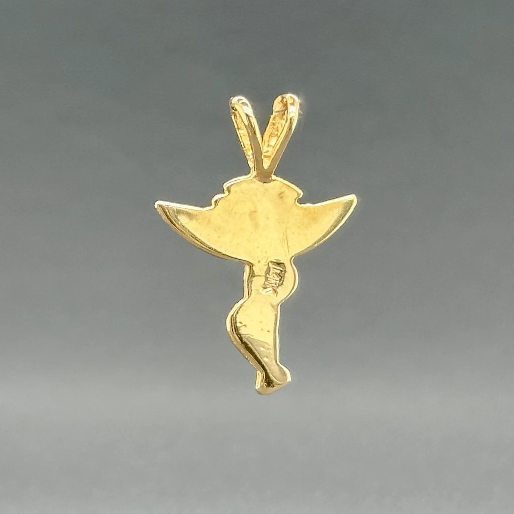 Estate 14K Y Gold Chiropractic Angel Pendant