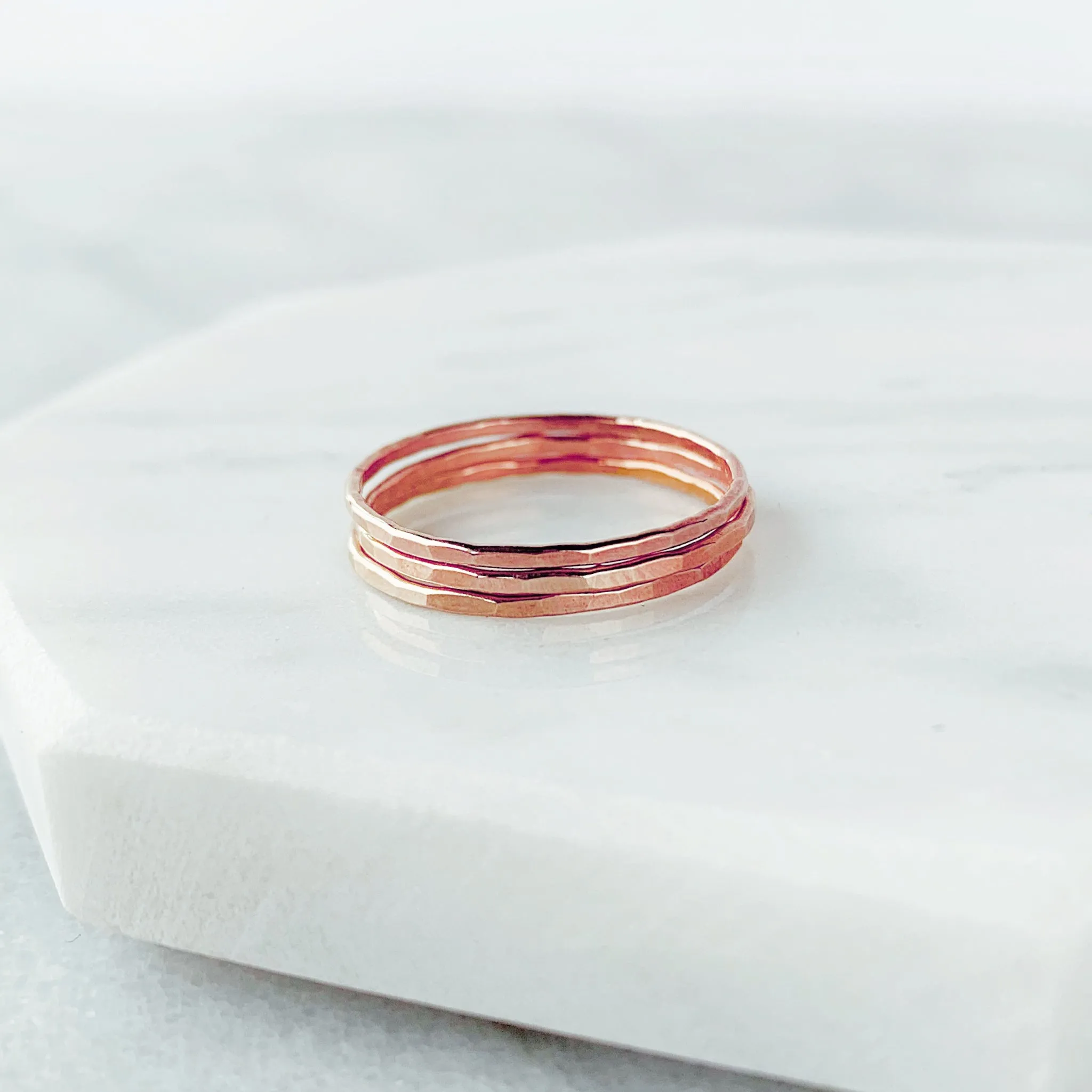 Faceted Stacking Ring - 14k Rose Gold Fill