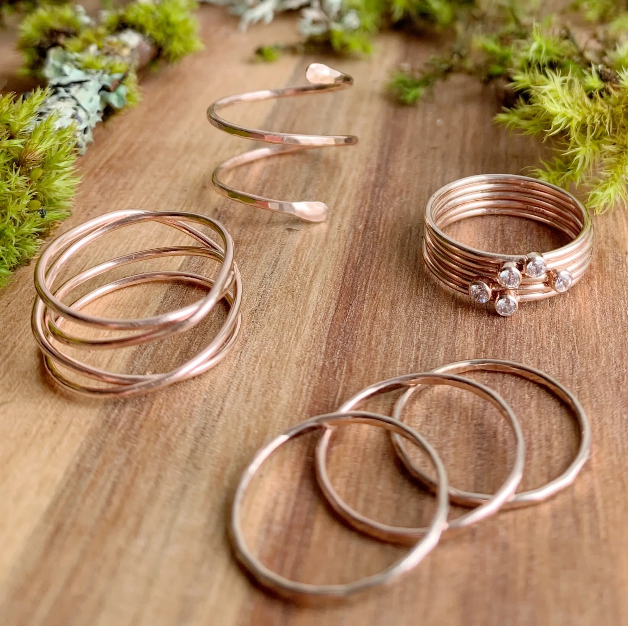 Faceted Stacking Ring - 14k Rose Gold Fill