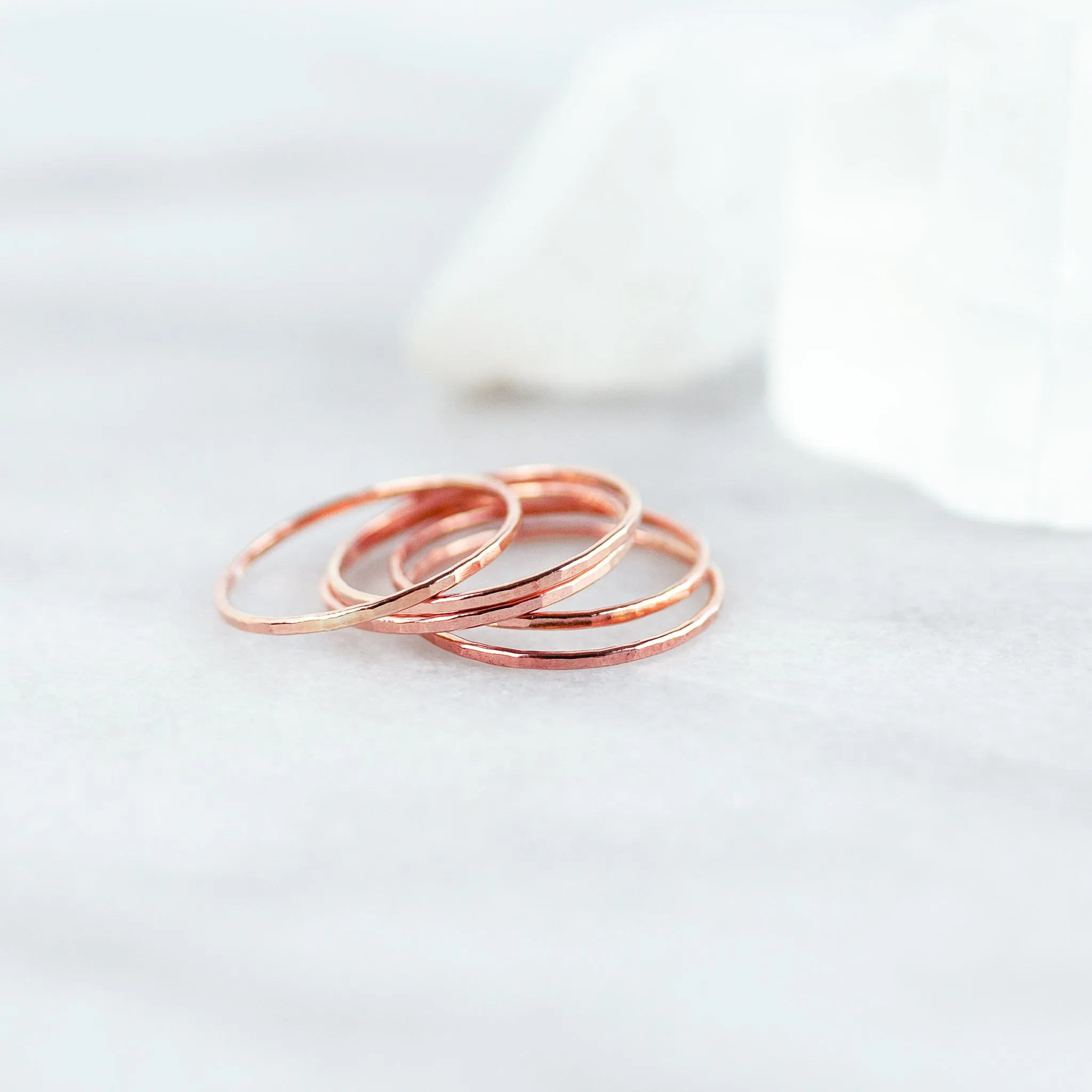 Faceted Stacking Ring - 14k Rose Gold Fill