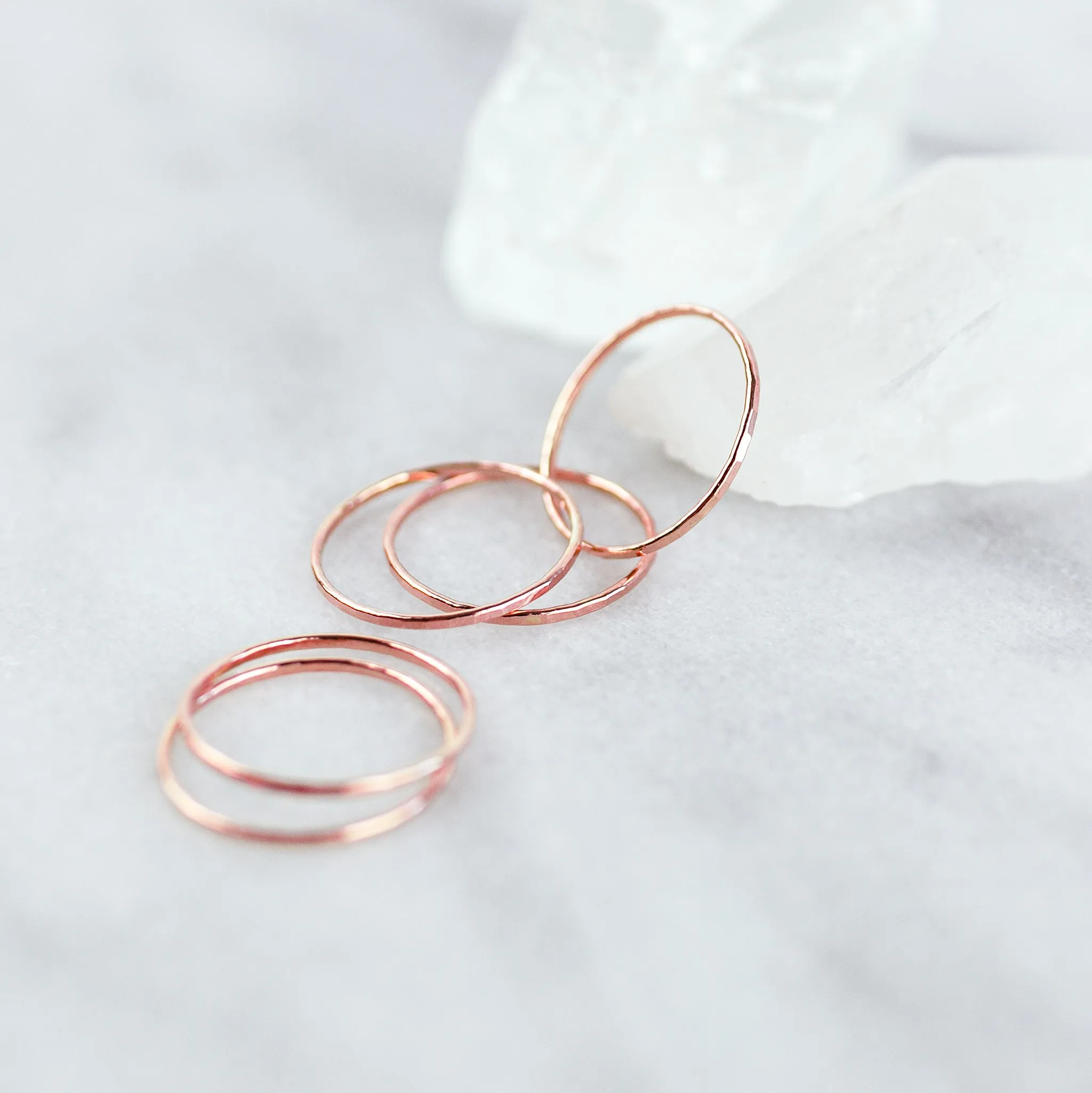 Faceted Stacking Ring - 14k Rose Gold Fill