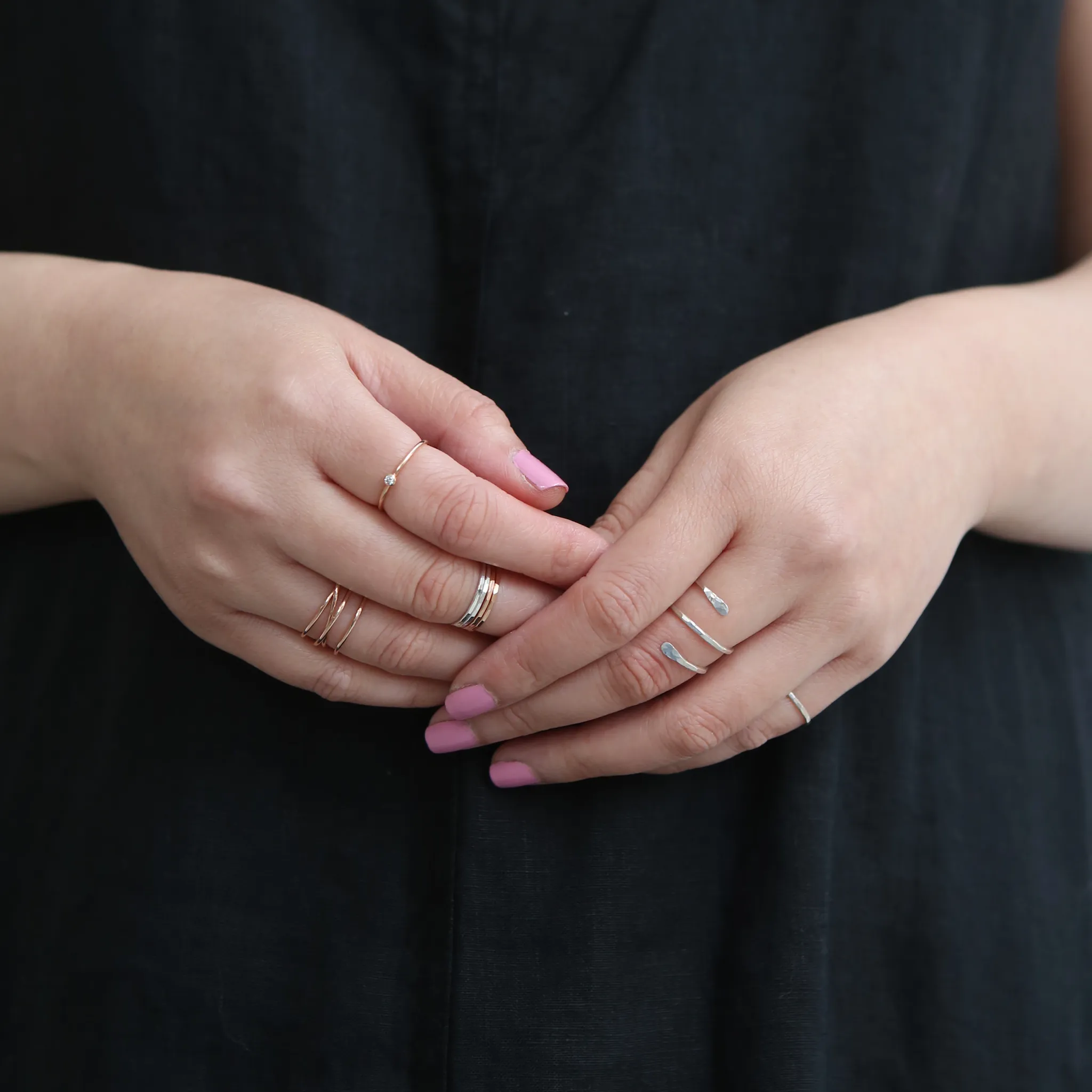 Faceted Stacking Ring - 14k Rose Gold Fill