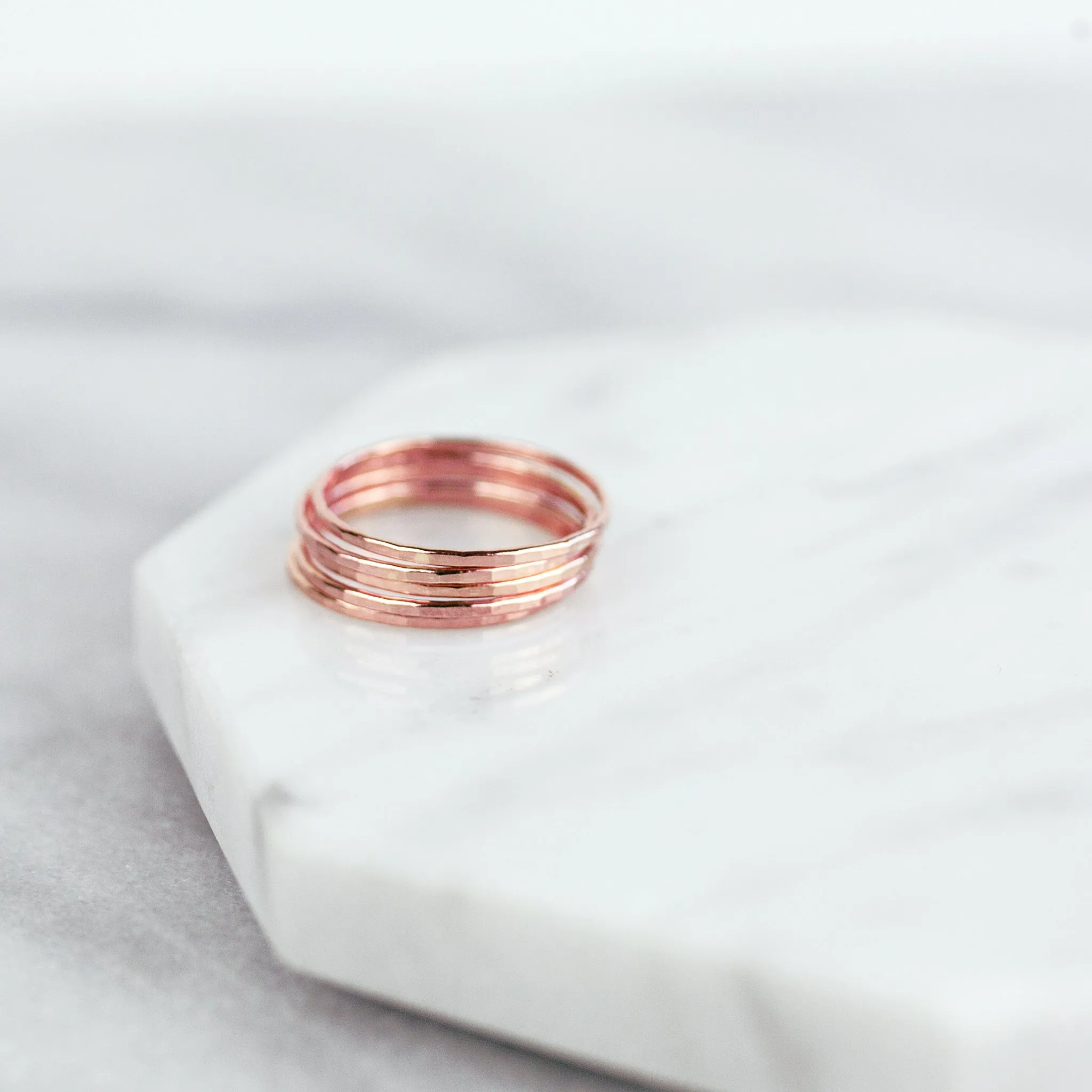 Faceted Stacking Ring - 14k Rose Gold Fill