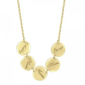 Family Name Disc Necklace - Halle Berry