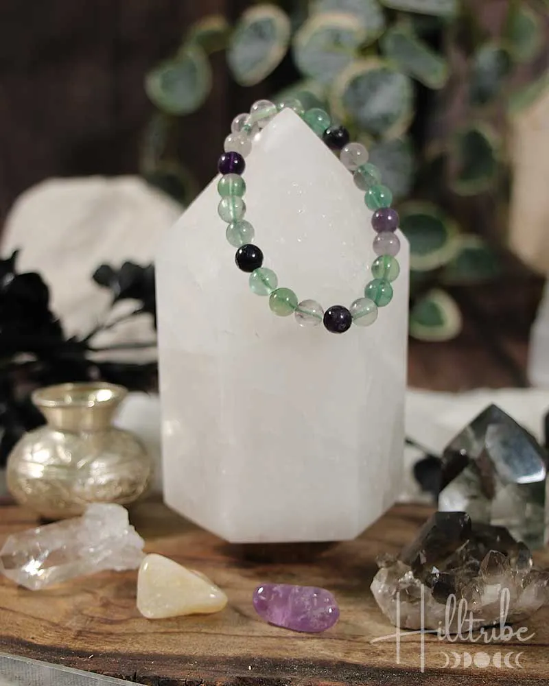 Fluorite Gemstone Power Bracelet 8mm