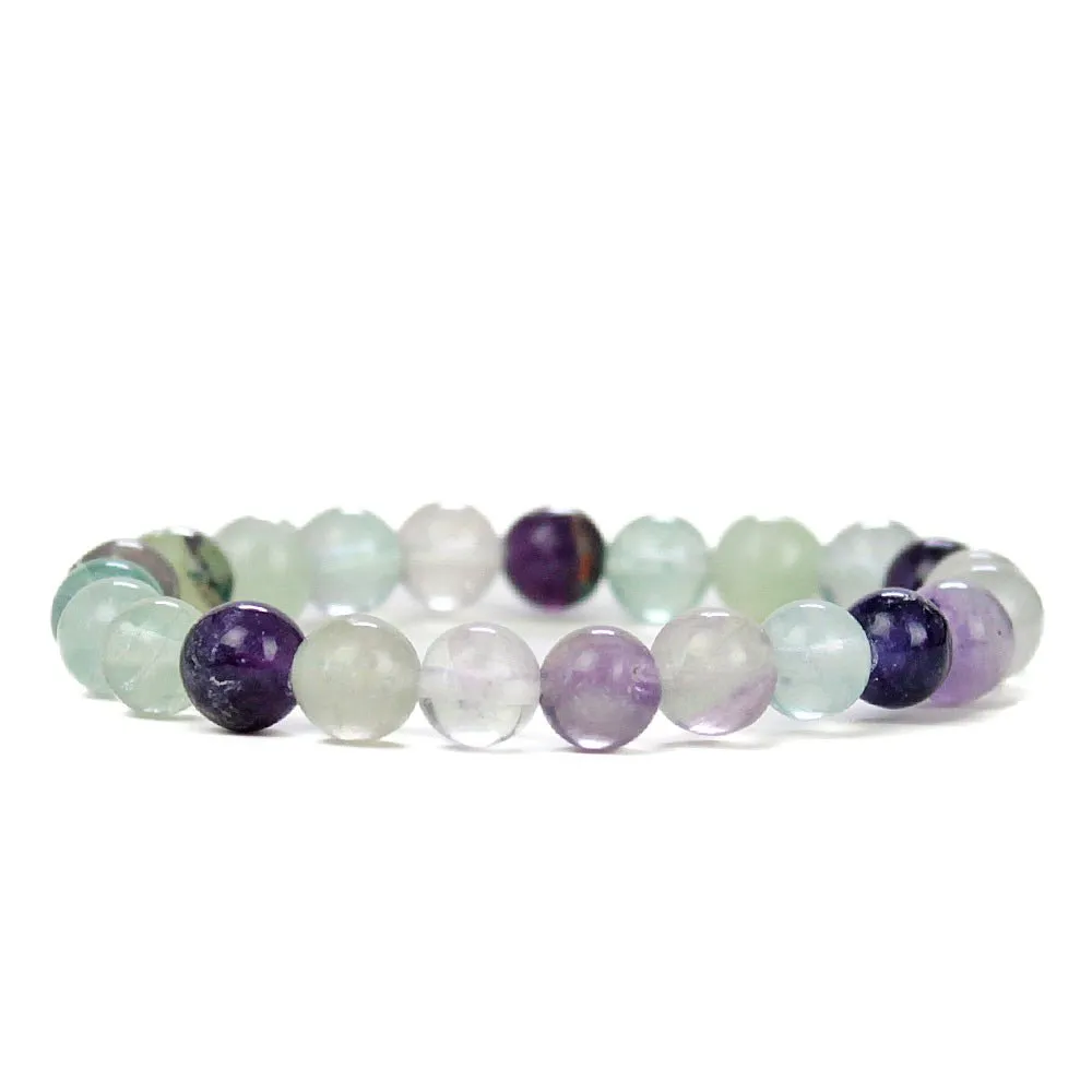 Fluorite Gemstone Power Bracelet 8mm