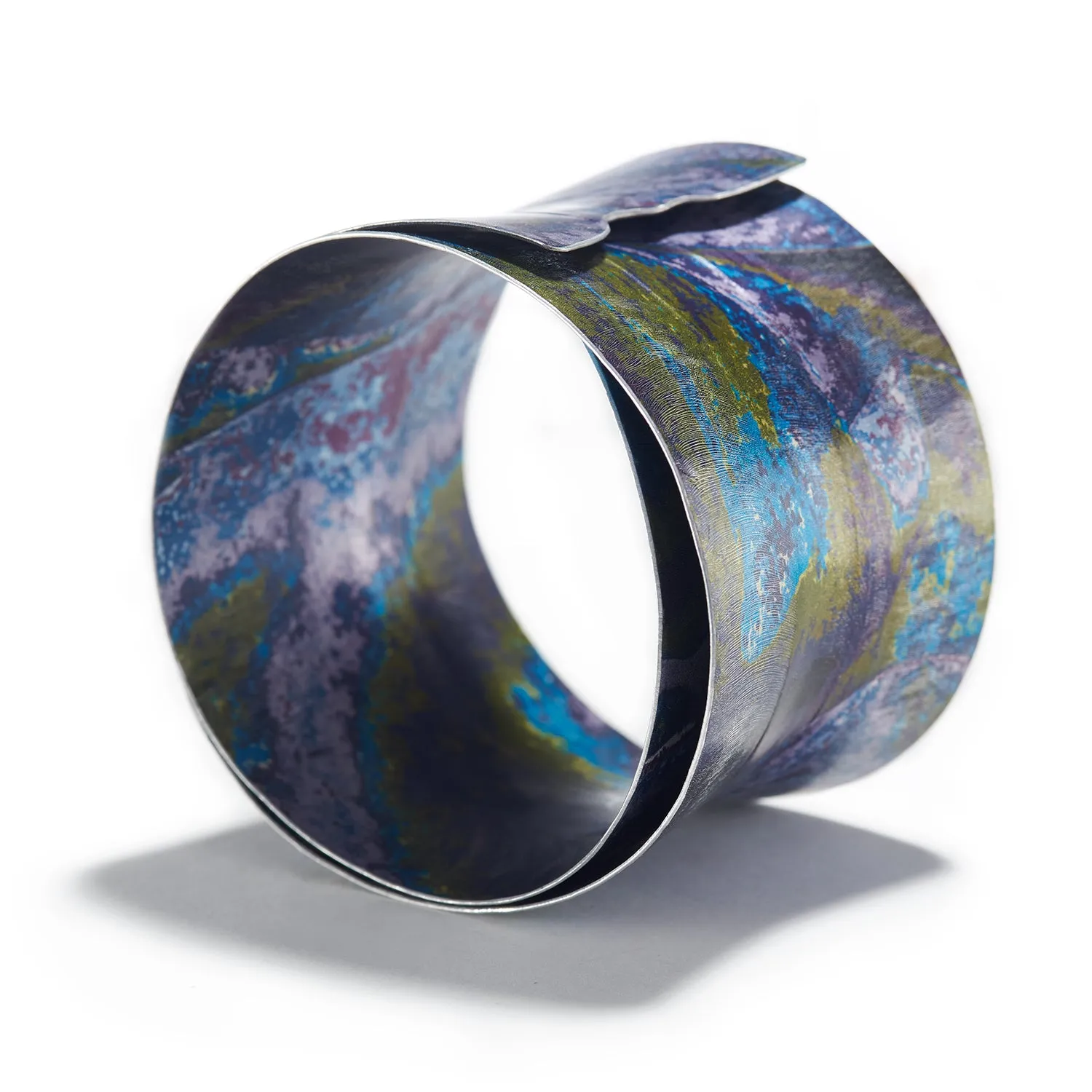 Fluted Spiral Bangle in New Blue/Purple