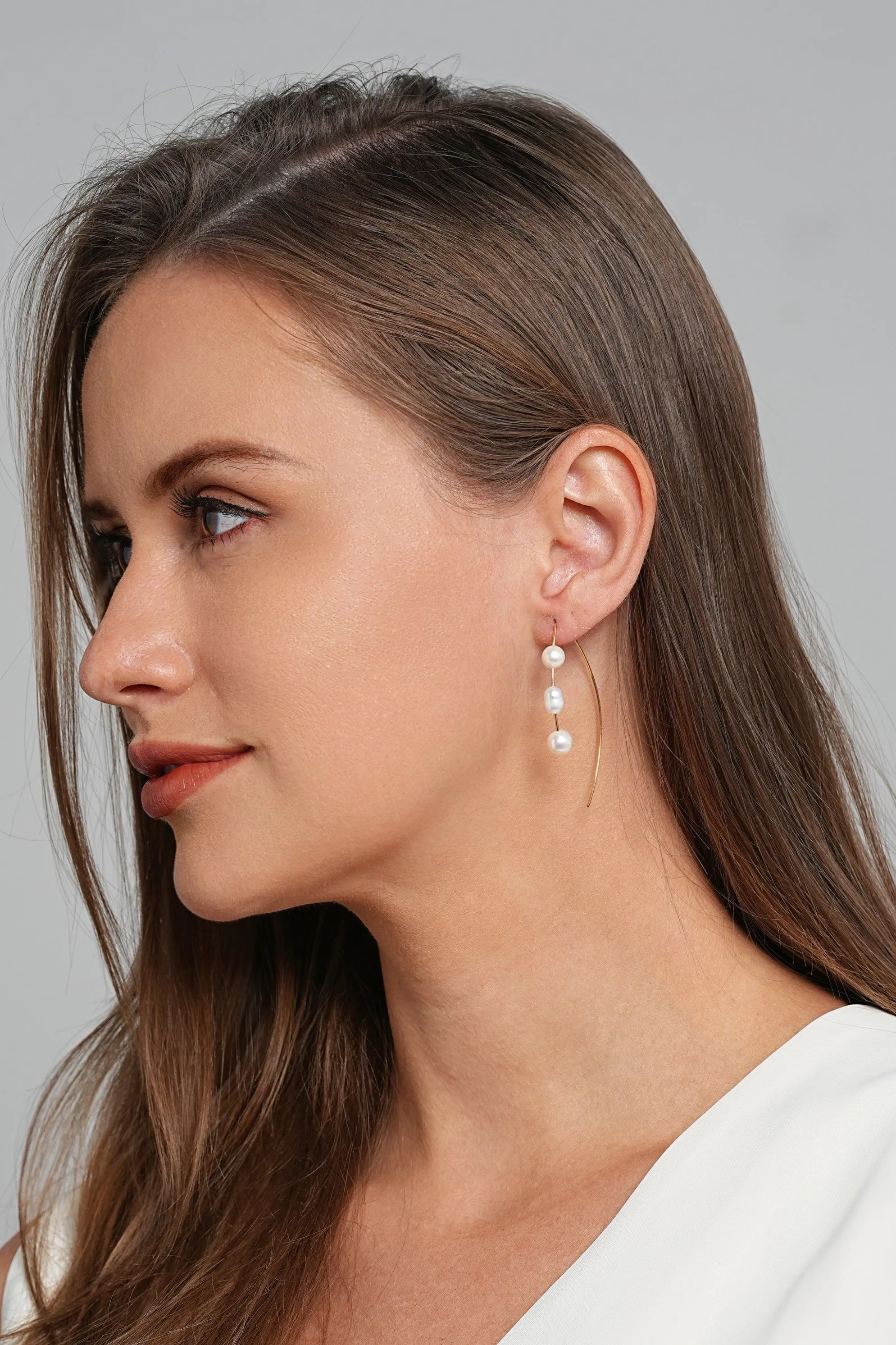 Freshwater Pearl Threader Earrings