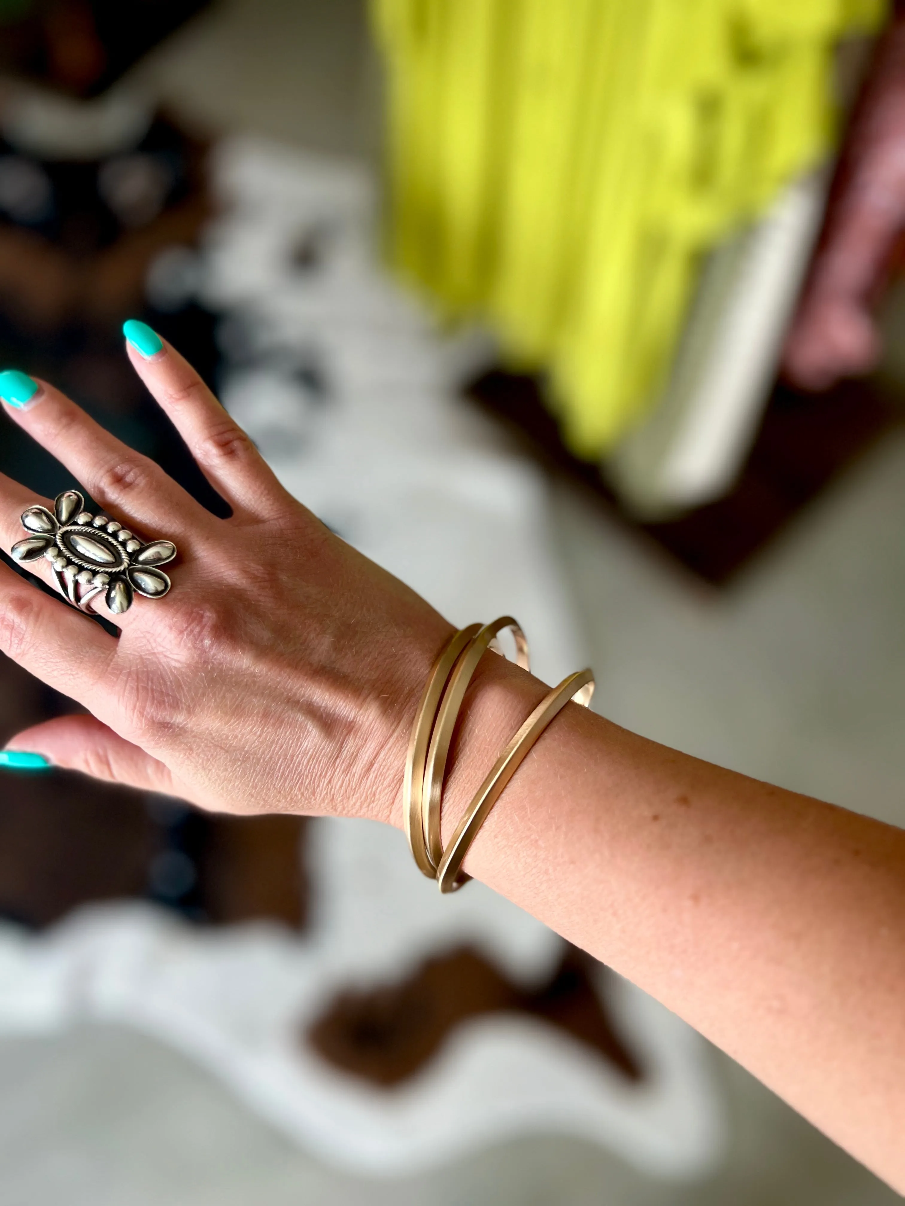 Frosted Gold Bangles