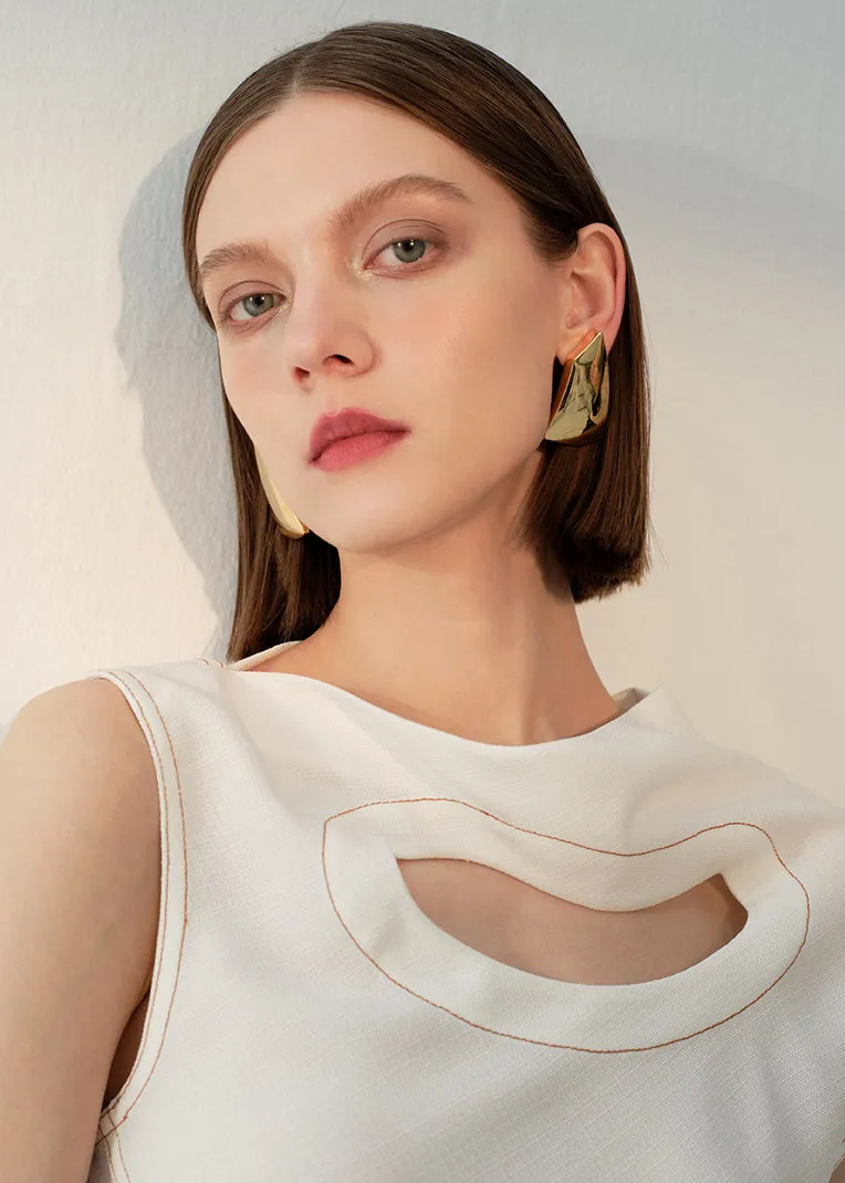 Geometric Gold Statement Earrings