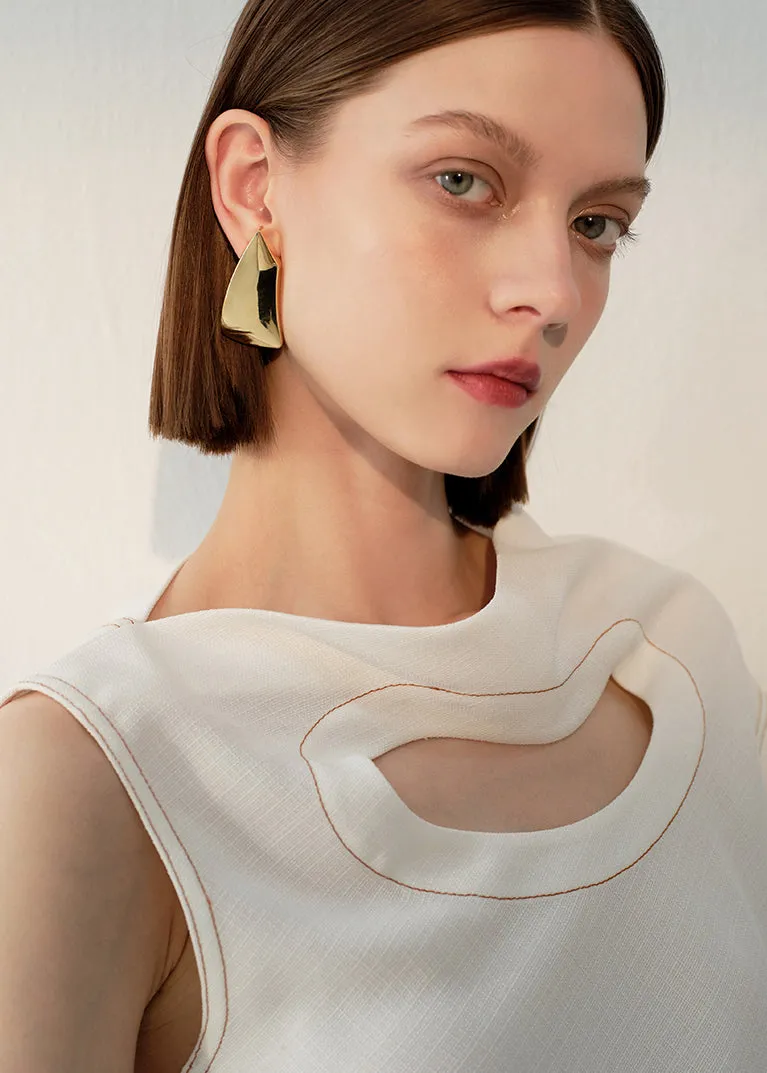 Geometric Gold Statement Earrings