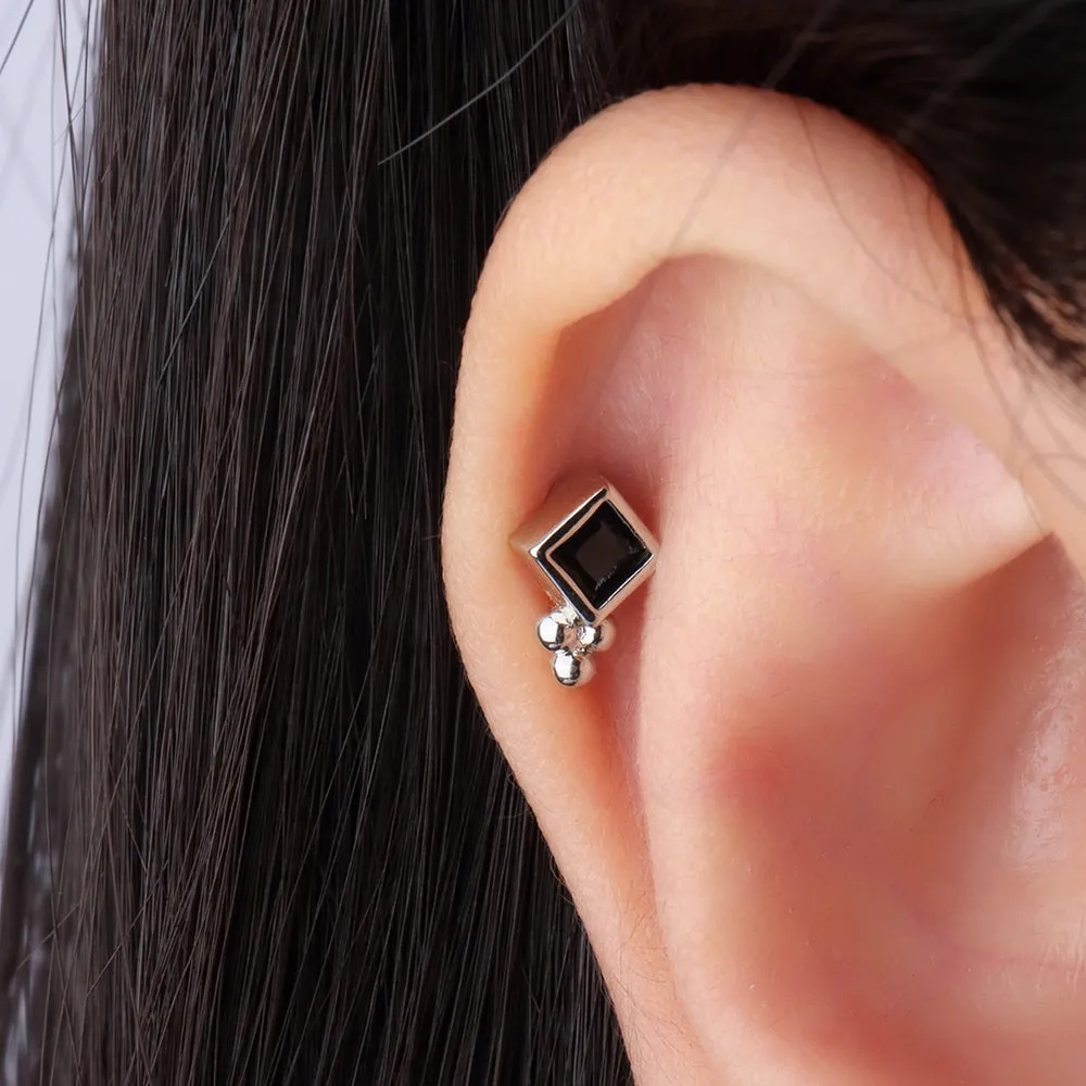 Geometric Rhombus Shape Stud