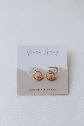 Gold Circle Stud Earrings