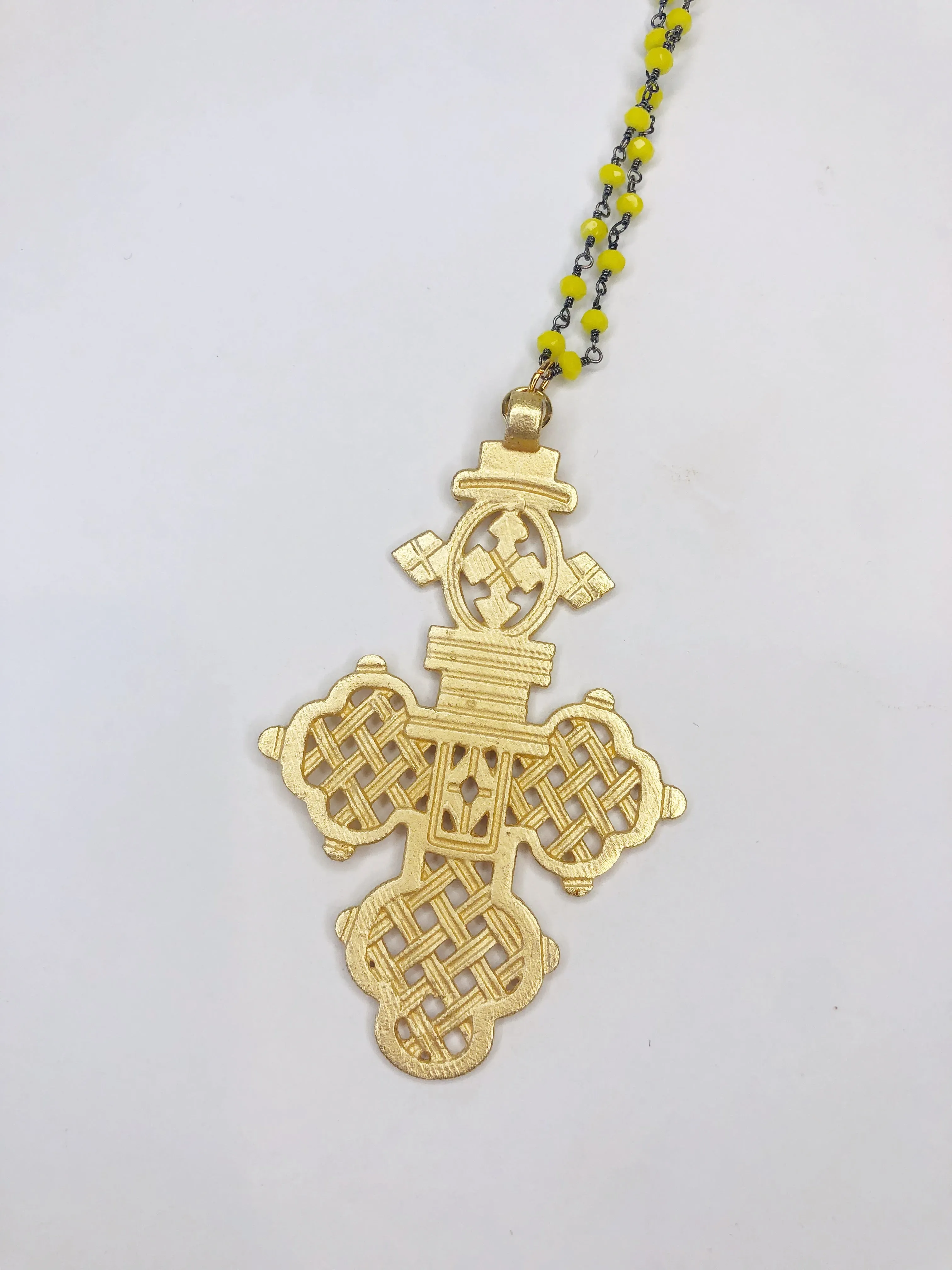 Gold Valentina Cross Necklace