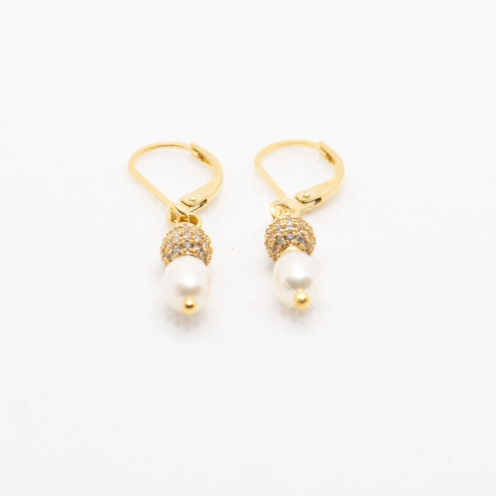 Golden Drop Pearl Earring