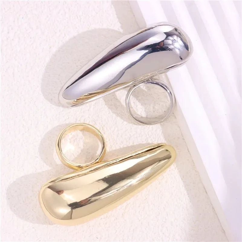 Gold/Silver Large Water Drop Ring