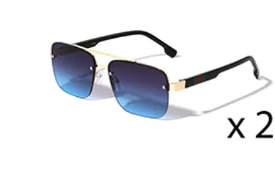 Gradation Tinted Lens Square Sunglasses (6 colors)