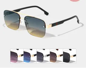 Gradation Tinted Lens Square Sunglasses (6 colors)