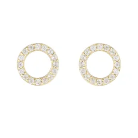 Greece Pavé Gemstone Circle Earrings