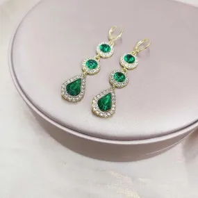 Green Zircon Earrings for Women -S4698878