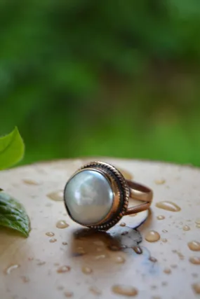 Gum Pearl Handmade Adjustable Women's Ring