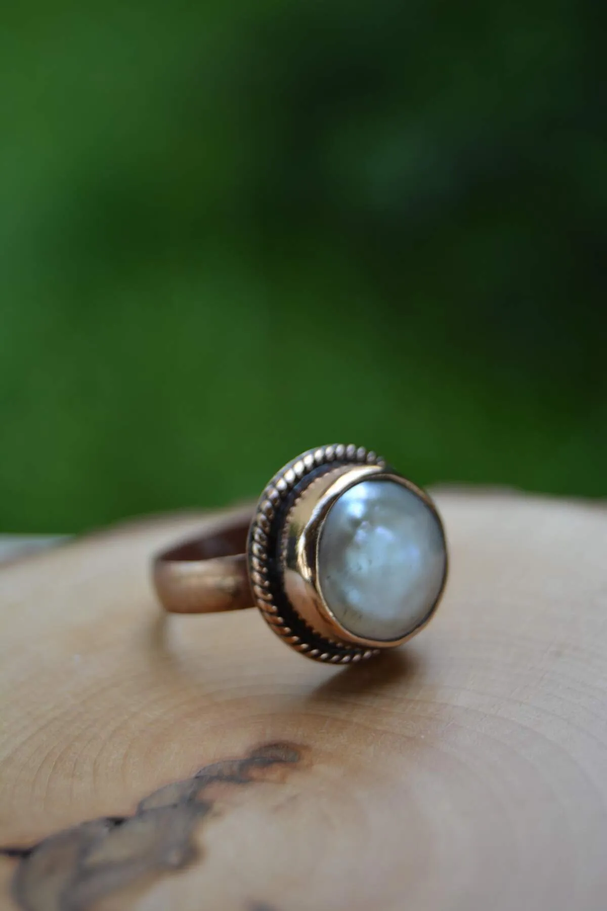 Gum Pearl Handmade Adjustable Women's Ring