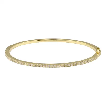 Half Enamel Half Diamond Slim Bangle