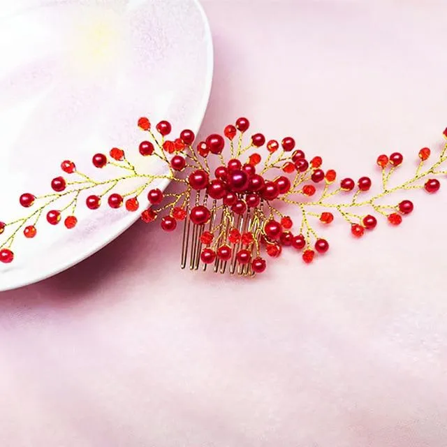 Handmade Floral Pearl Hair Clip