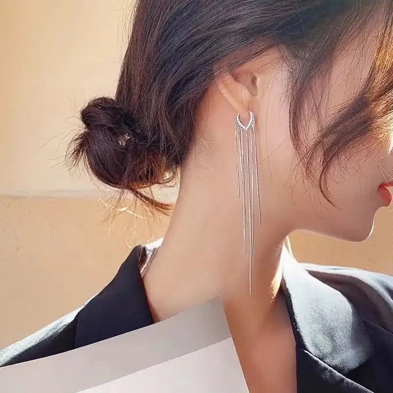 Heart-shaped Long Tassel Earrings for Women