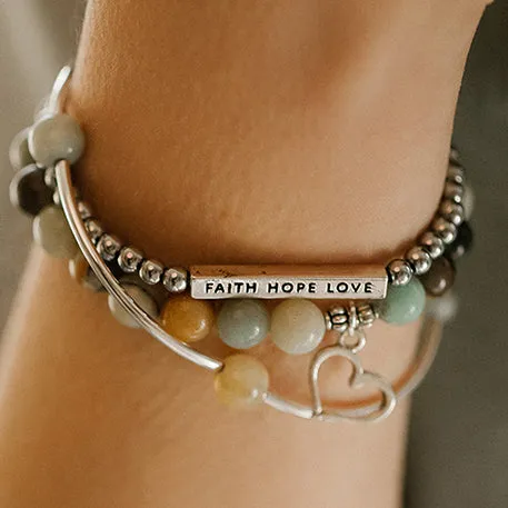 Heart | Soft Bangle Charm Bracelet | Botswana