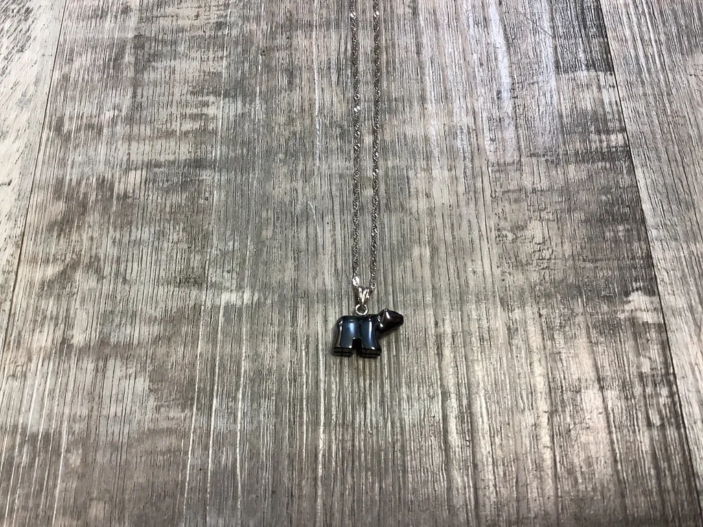 Hematite Bear Necklace