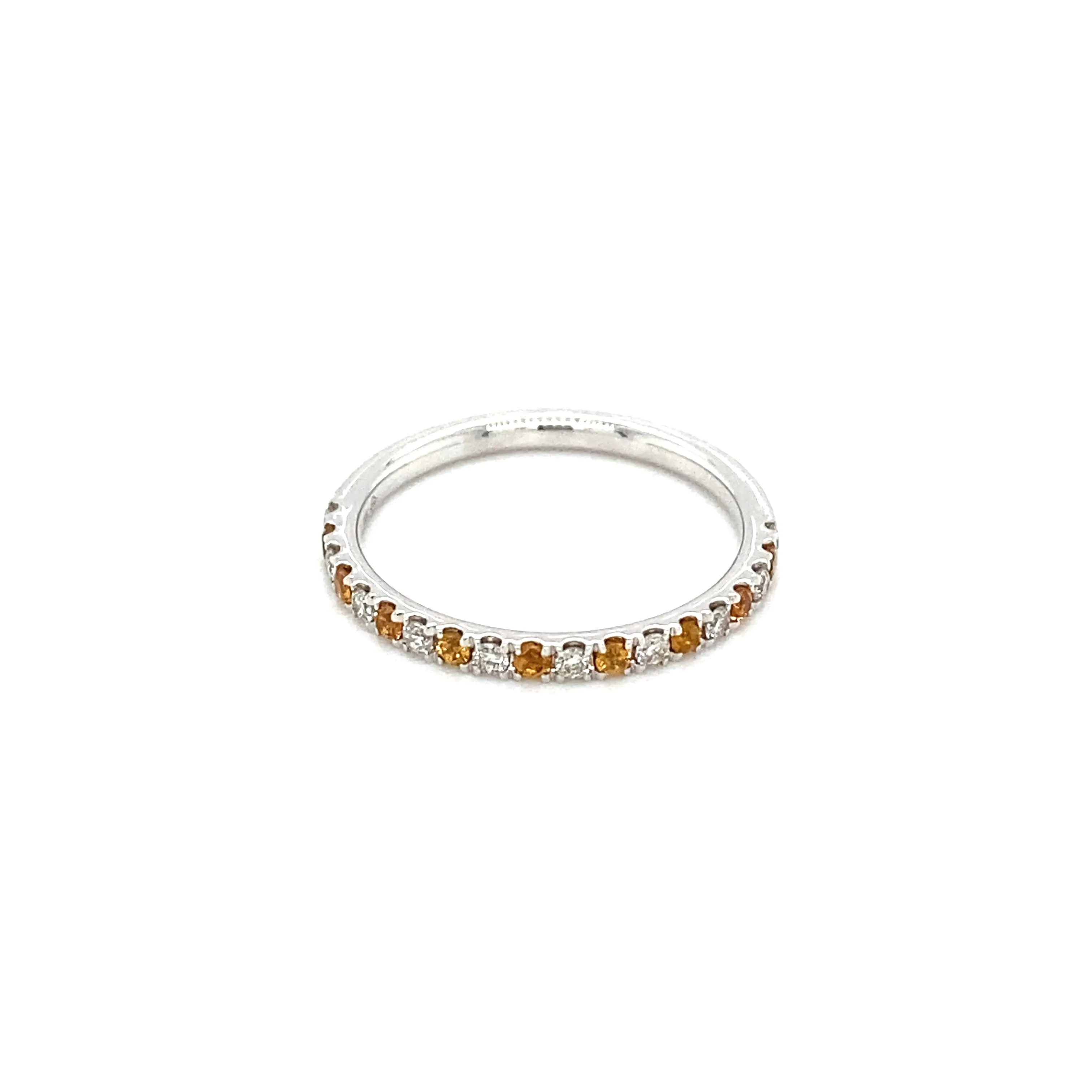 Hessonite Garnet and Diamond Band