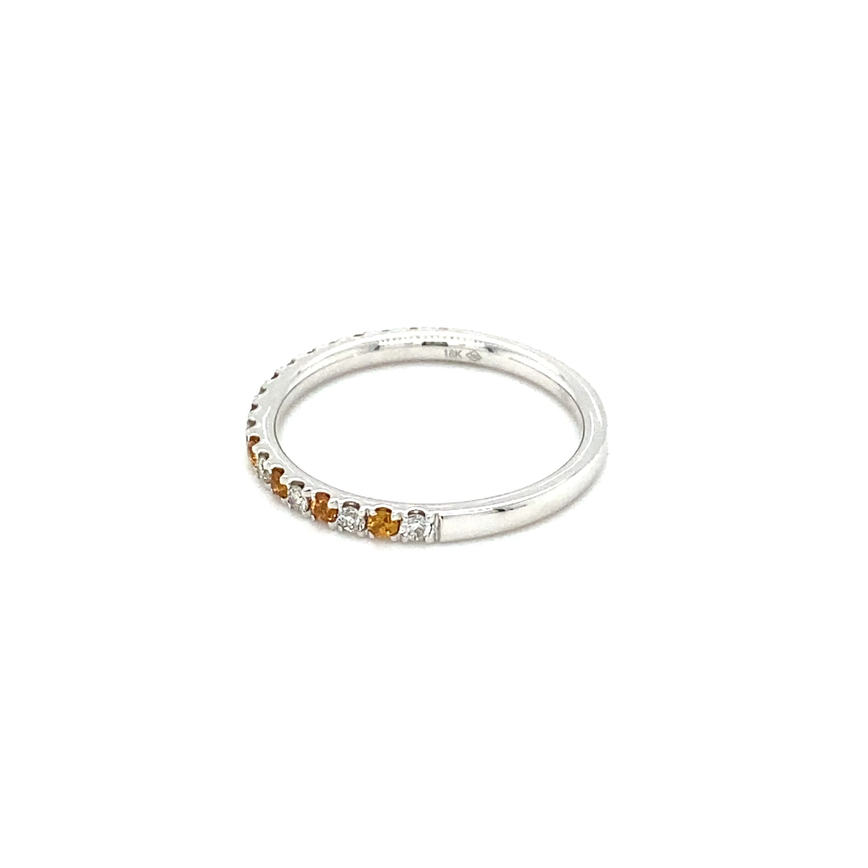 Hessonite Garnet and Diamond Band