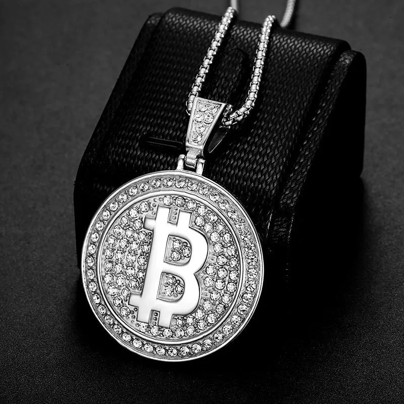 Hip Hop Titanium Steel Bitcoin B Letter Pendant