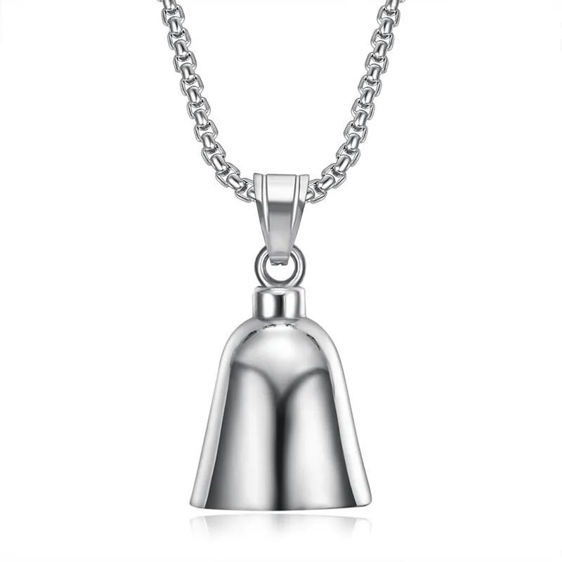 Hip Hop Titanium Steel Polished Smooth Riding Lucky Exorcism Bell Pendant