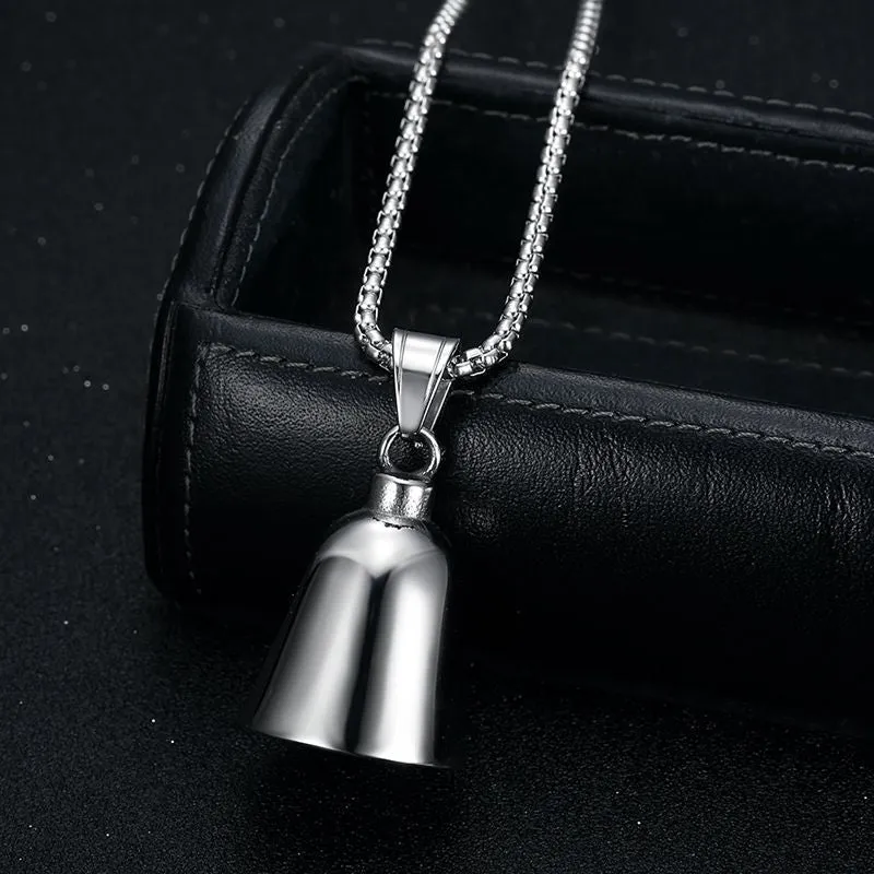 Hip Hop Titanium Steel Polished Smooth Riding Lucky Exorcism Bell Pendant