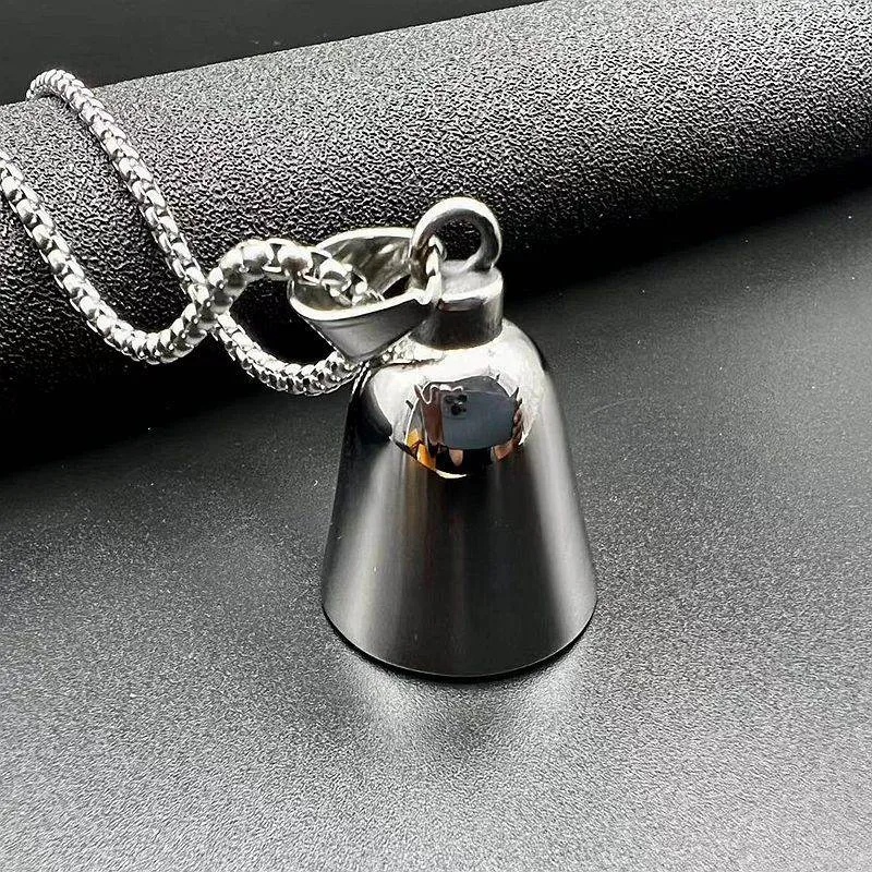 Hip Hop Titanium Steel Polished Smooth Riding Lucky Exorcism Bell Pendant