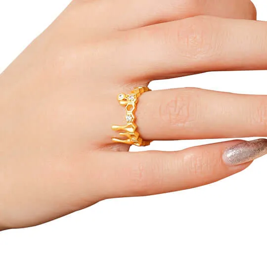 Honeycomb With Dripping Honey Ring  Kind Jewelry Highs And Lows Ring designed by LifeWithMaK