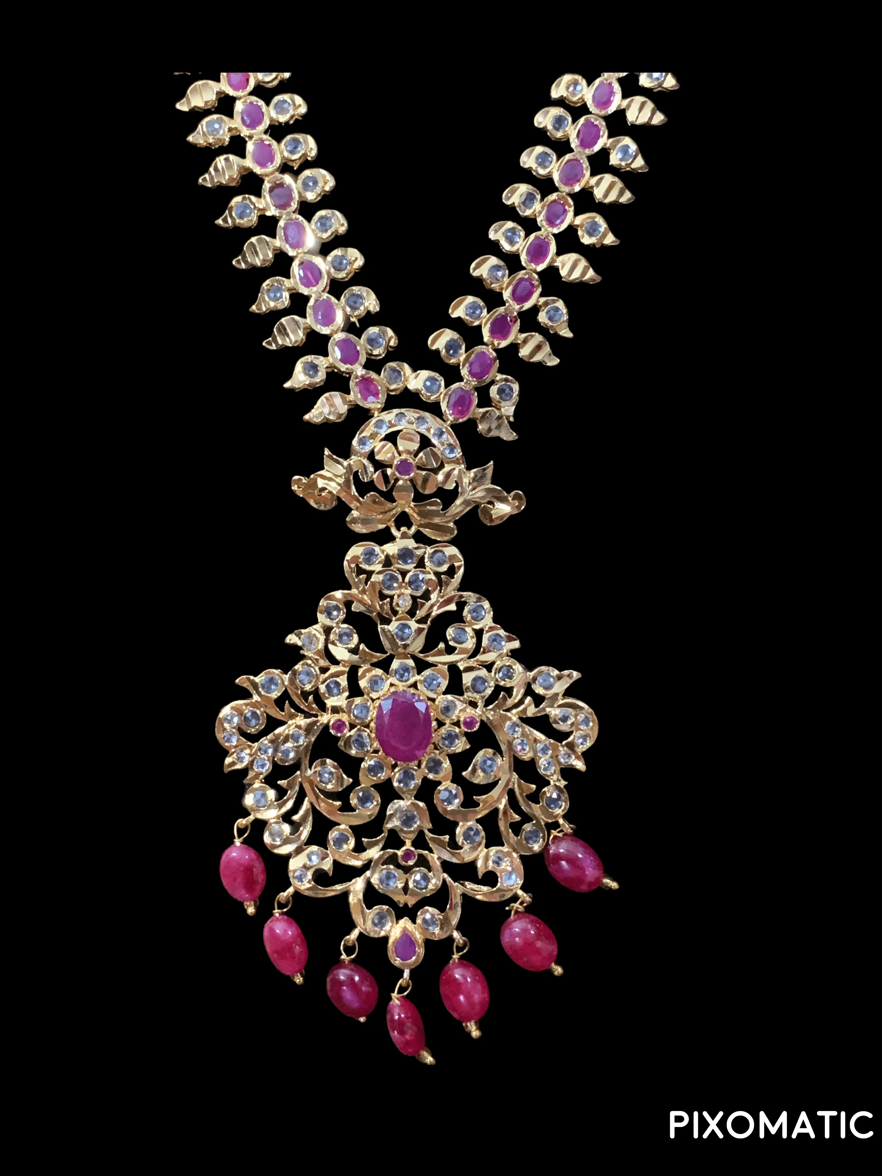 Huda long hyderabadi rani haar necklace ( READY TO SHIP  )