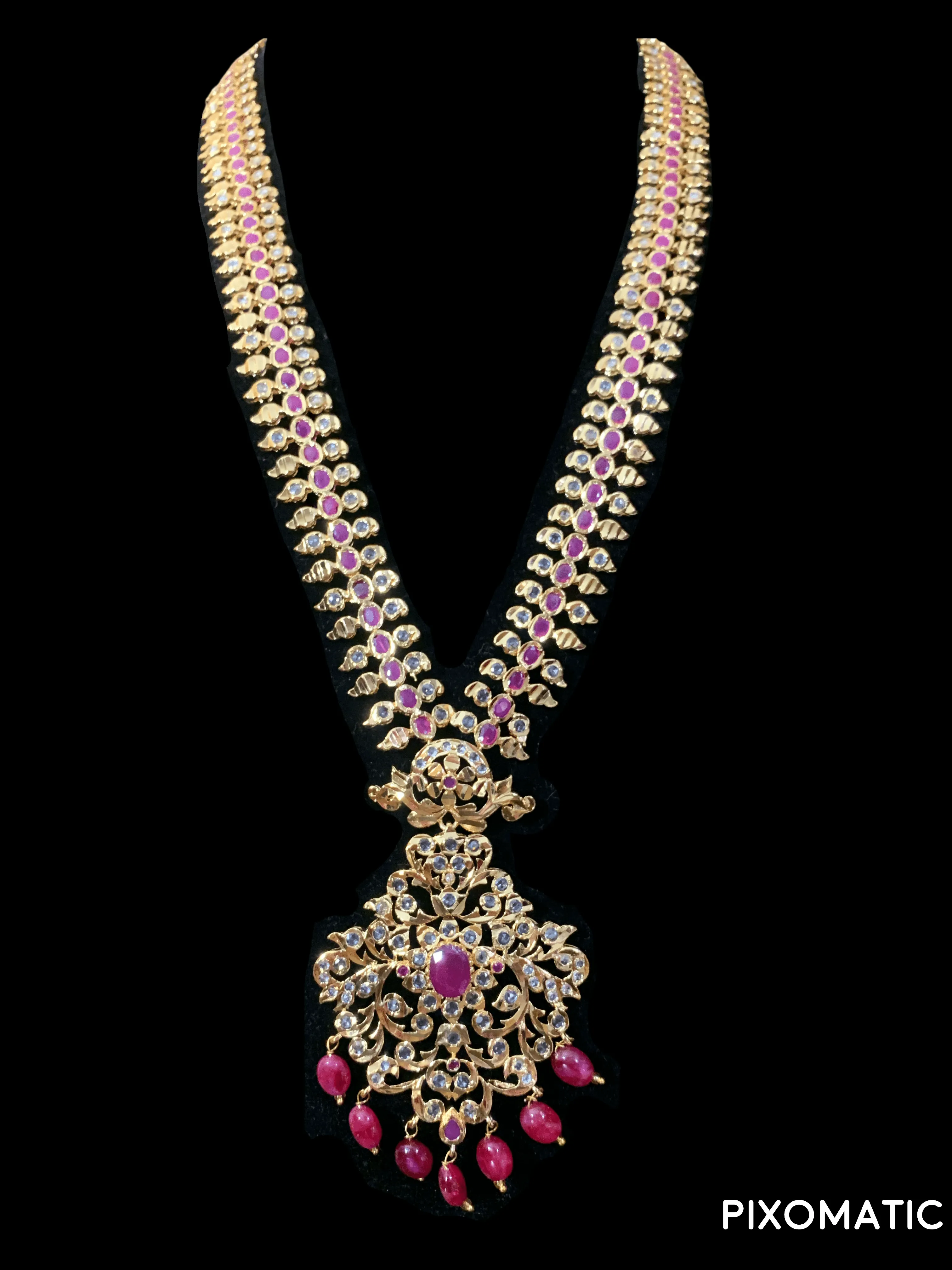 Huda long hyderabadi rani haar necklace ( READY TO SHIP  )