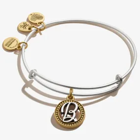 Initial B Charm Bangle, Two-Tone