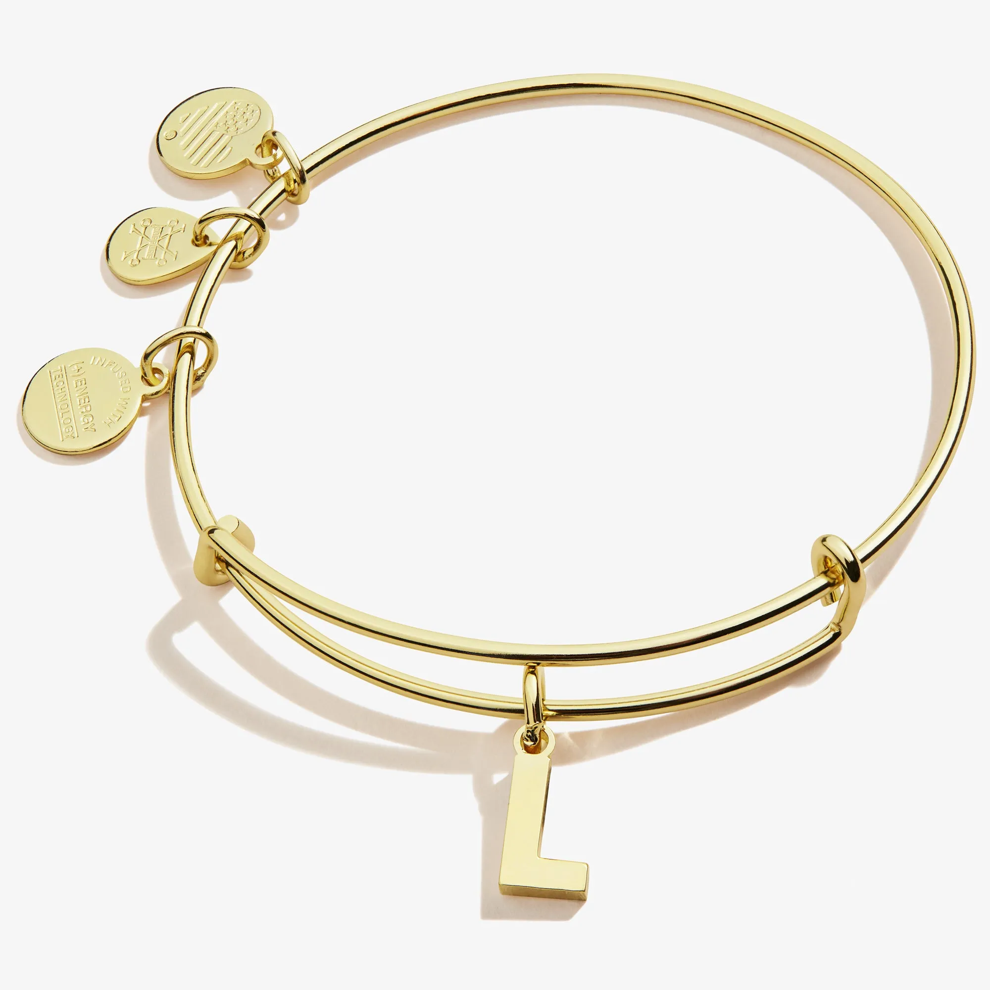 Initial L Charm Bangle