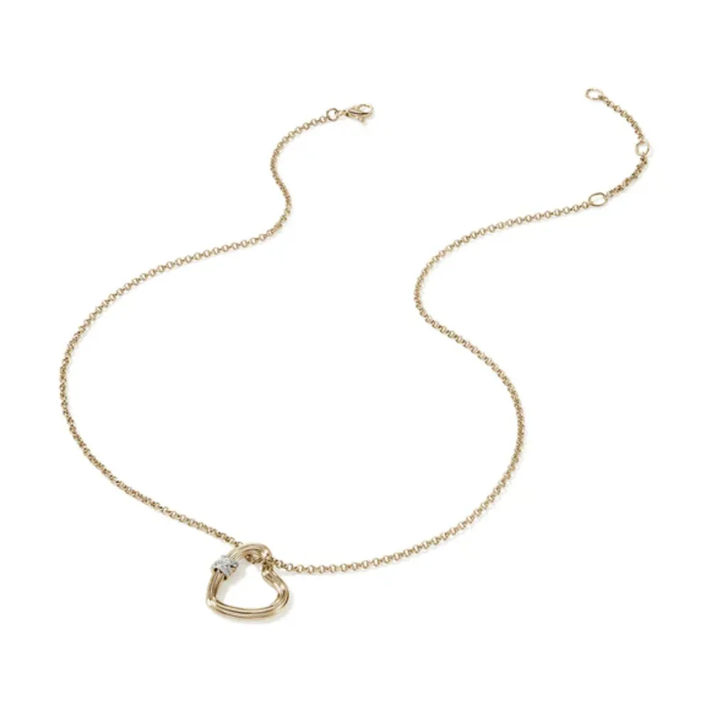 John Hardy 14k Gold Bamboo Heart Necklace