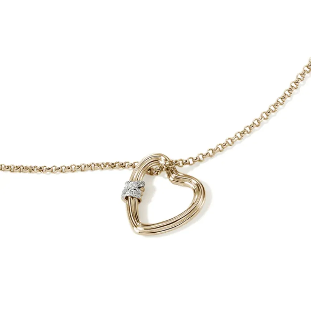 John Hardy 14k Gold Bamboo Heart Necklace