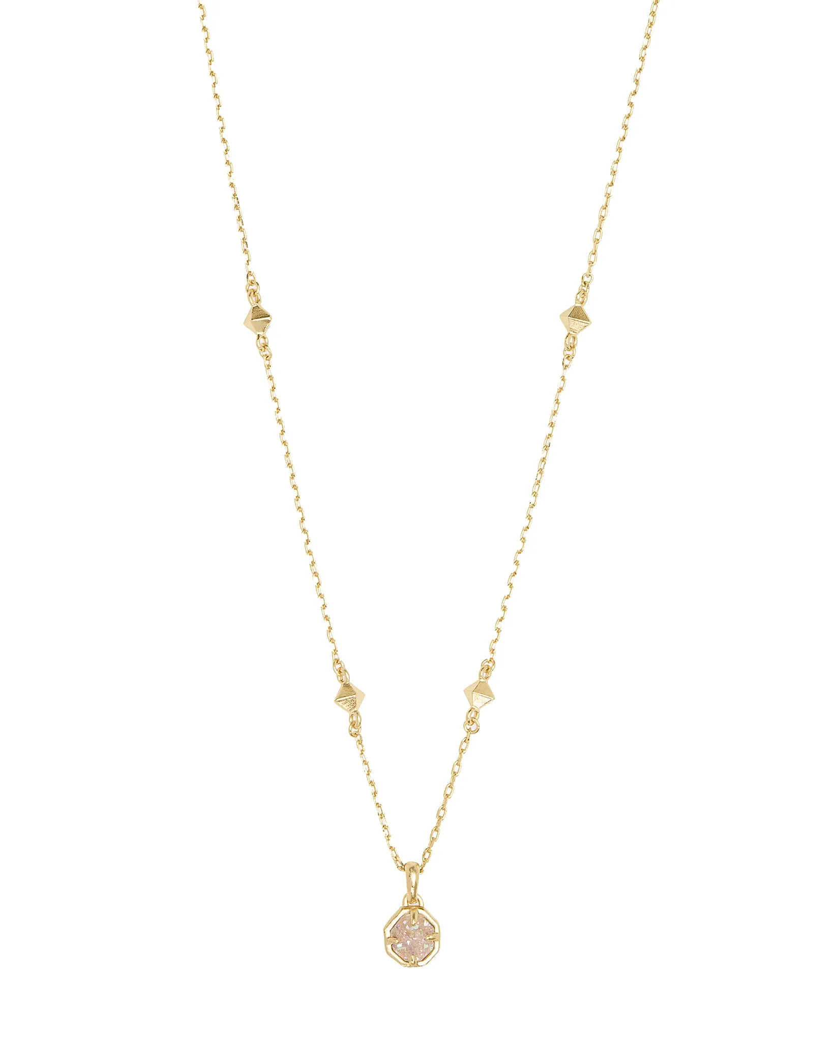 Kendra Scott Nola Pendant Necklace in Iridescent Drusy and Gold