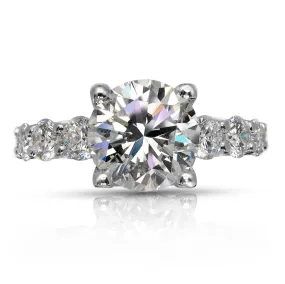 KIM 5 CARAT ROUND CUT F COLOR VS2 CLARITY DIAMOND ENGAGEMENT RING 18K WHITE GOLD CERTIFIED 3 CT F VS2 BY MIKE NEKTA